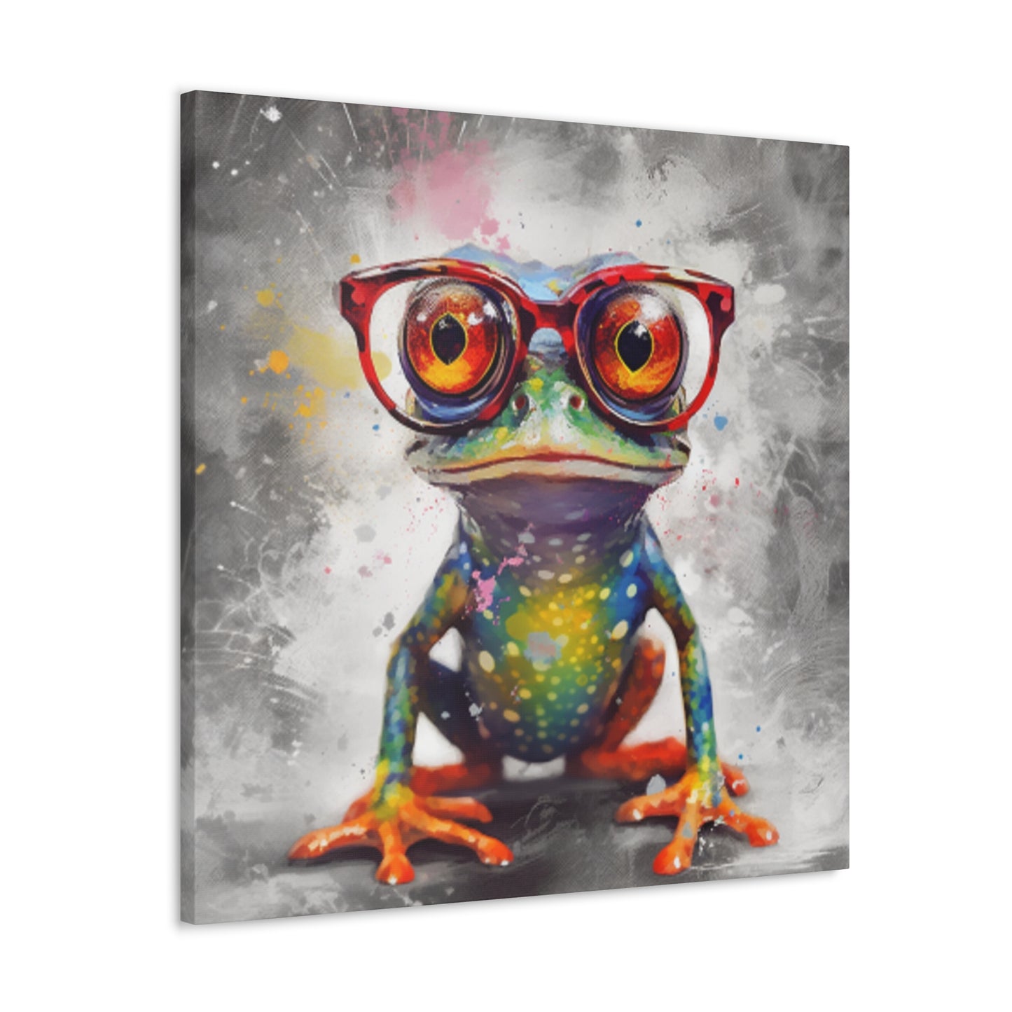 Little Frog In Big Red Glasses- Large Wall Art