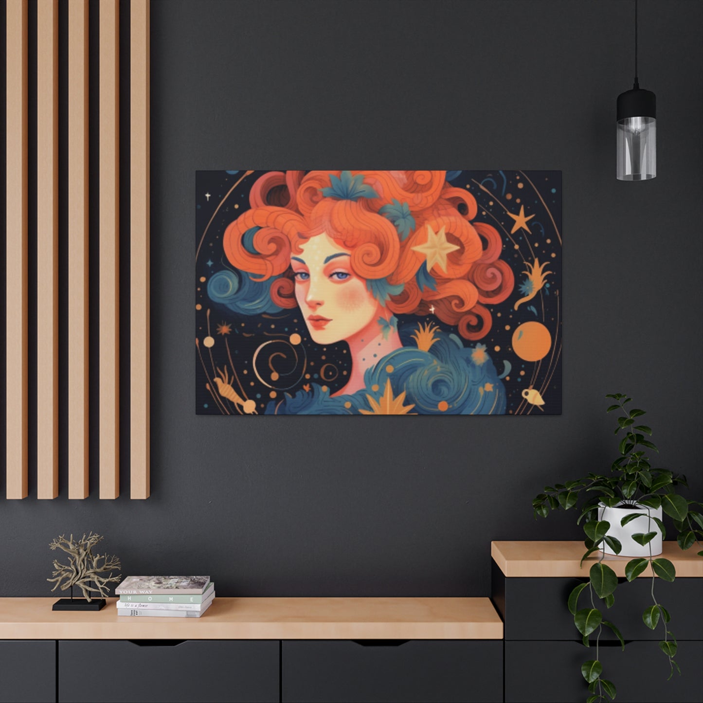 Lofi, Astrology, Dreaming Of A Aqua Aquarius - Large Wall Art