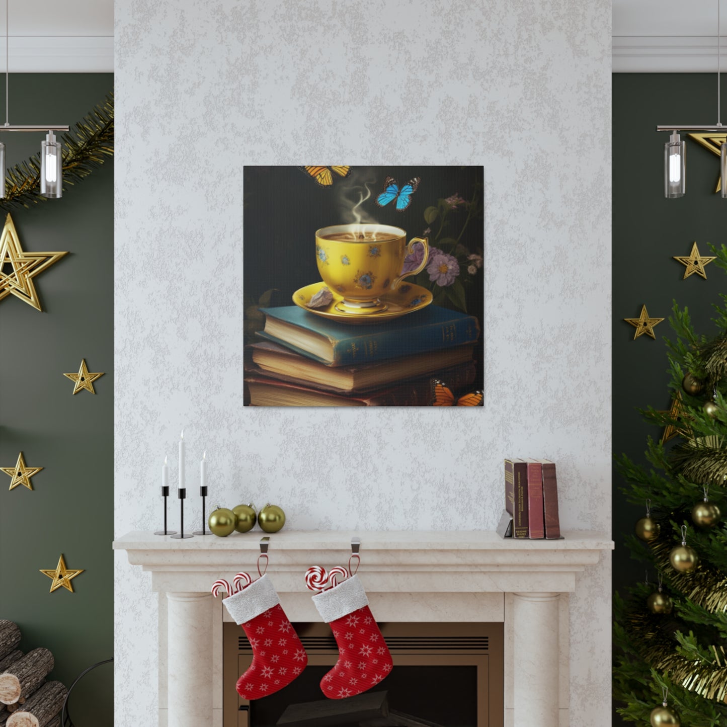 Tea Time With Butterfly Friends - Large Wall Art