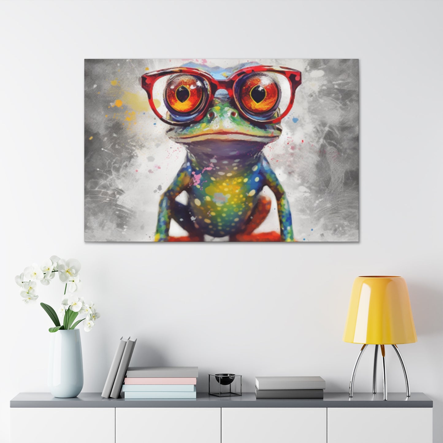 Little Frog In Big Red Glasses- Large Wall Art