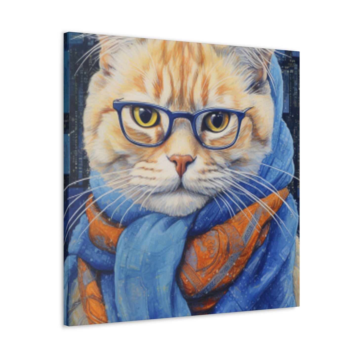 Kitty Bundled In A Scarf - Large Wall Art