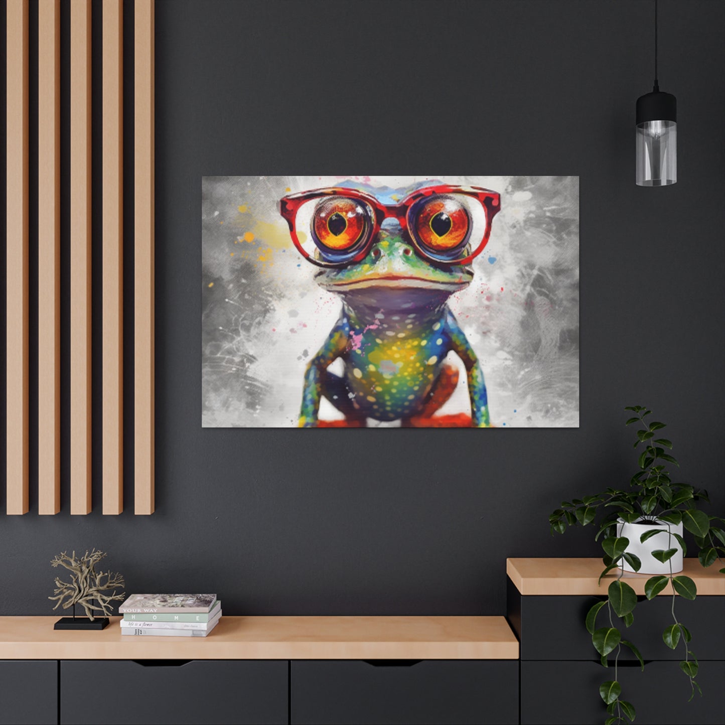 Little Frog In Big Red Glasses- Large Wall Art