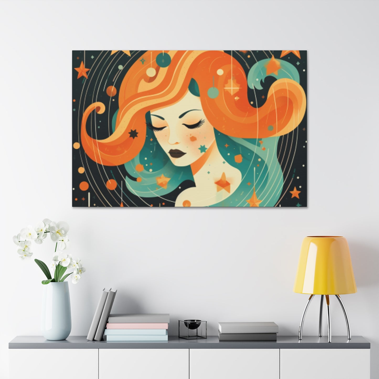 Lofi, Astrology, Dreaming Of Dreaming Aquarius - Large Wall Art