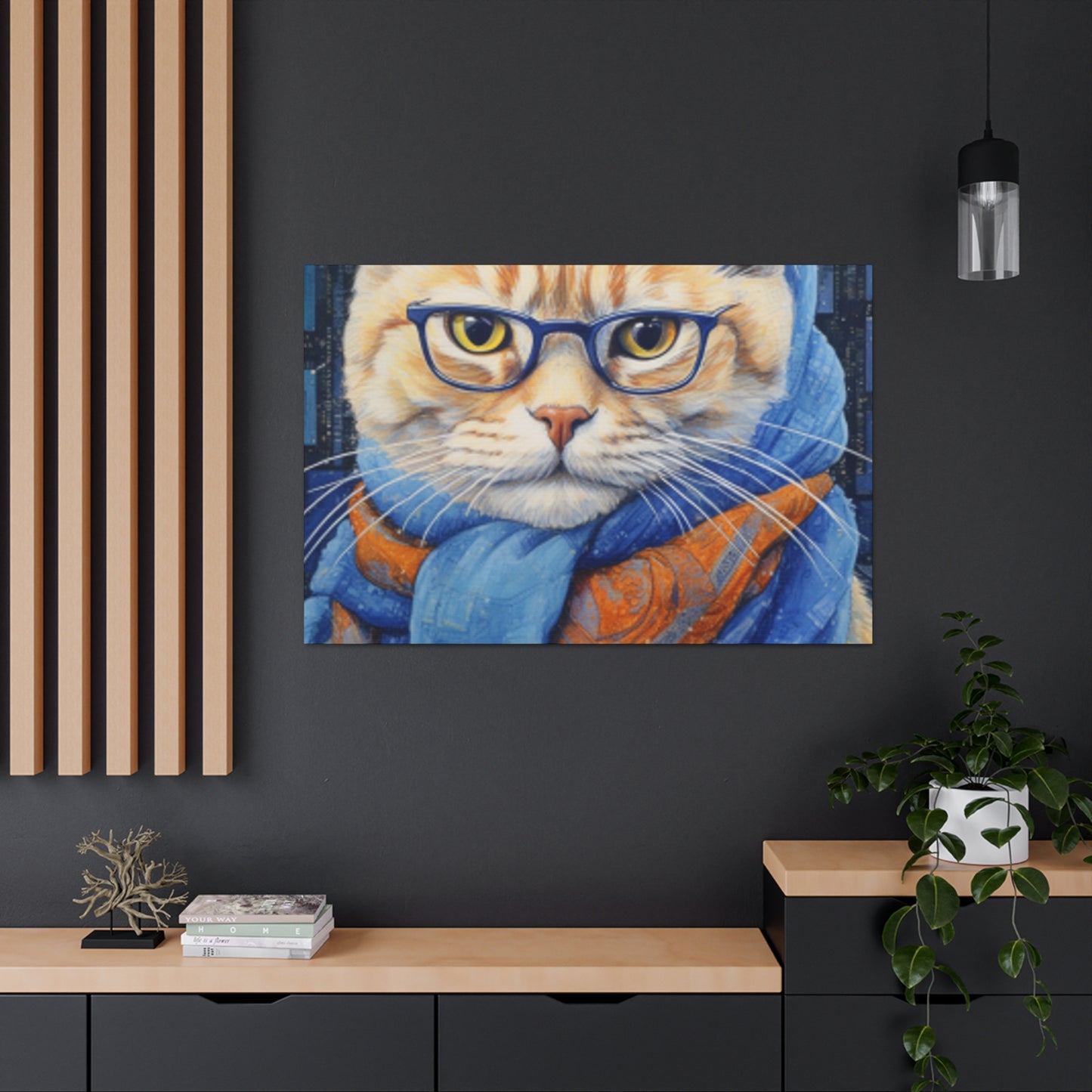 Kitty Bundled In A Scarf - Large Wall Art