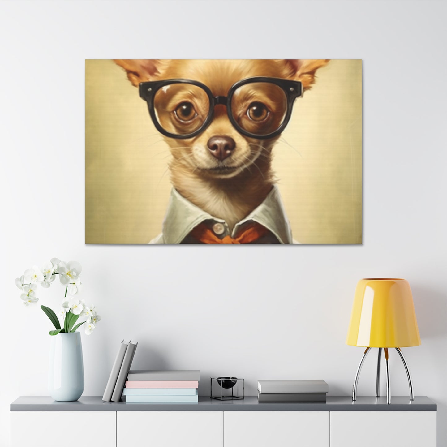 Chihuahua In Glasses With A Smirk - Large Wall Art