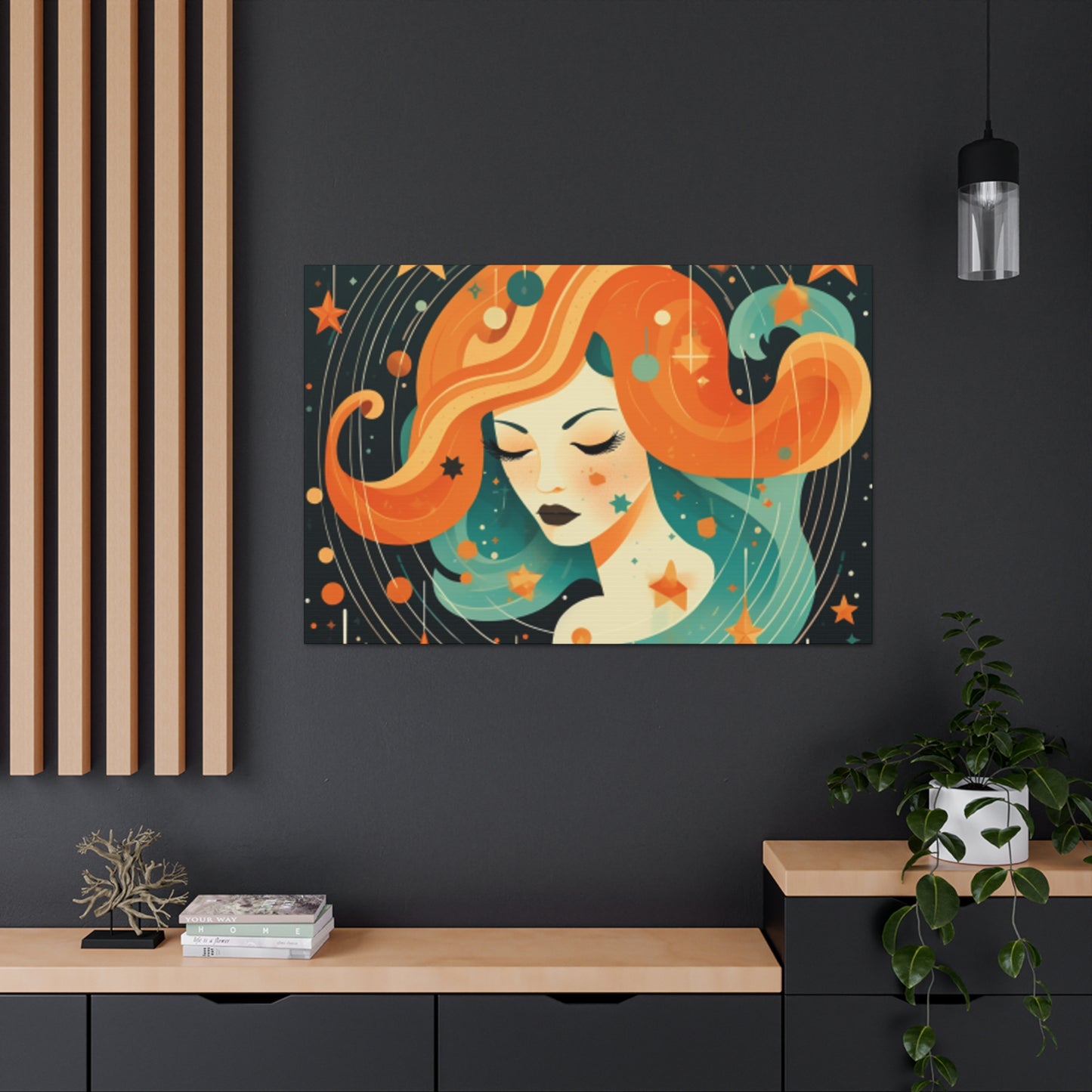 Lofi, Astrology, Dreaming Of Dreaming Aquarius - Large Wall Art
