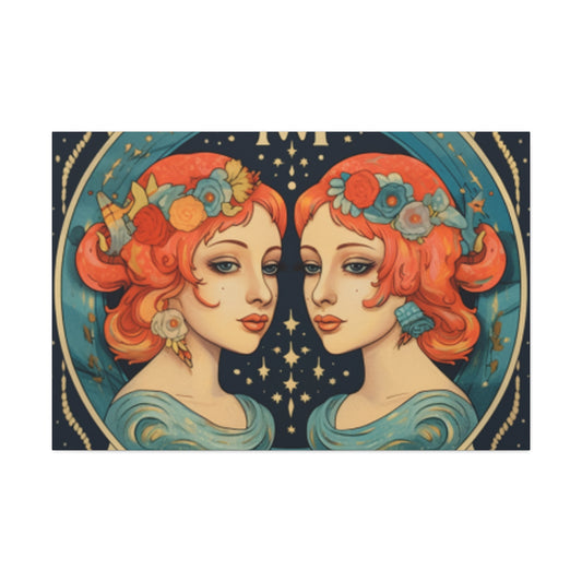Lofi Astrology Gemini Babes- Large Wall Art