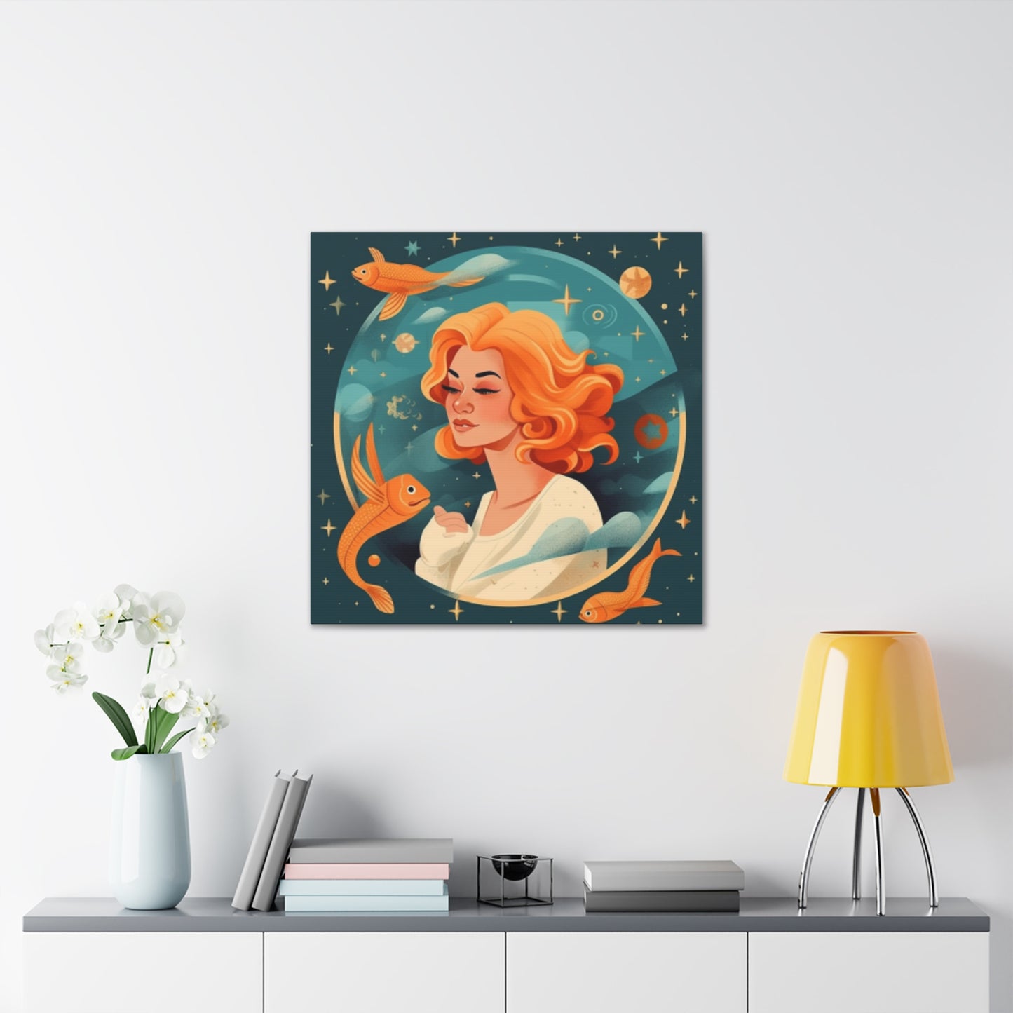 Lofi, Astrology, Dreaming Of Aquarius - Large Wall Art