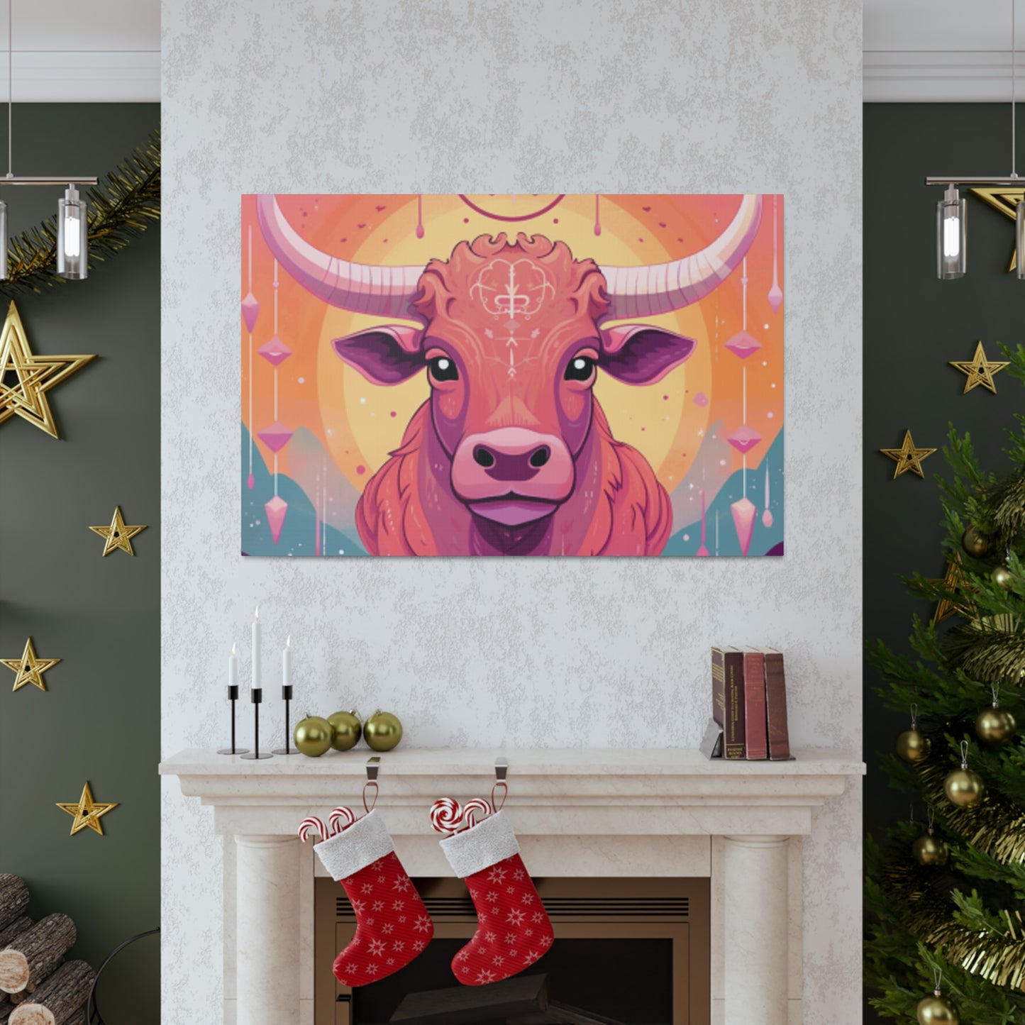 Happy Taurus Lofi Style- Large Wall Art