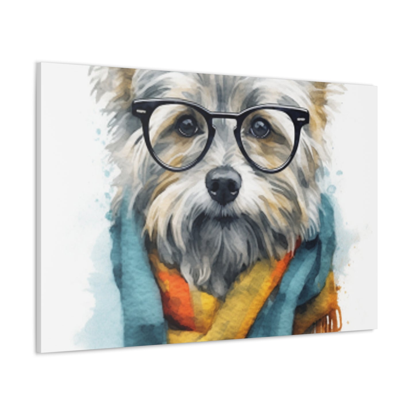 Smart Dog In Colorful Scarf - Large Wall Art