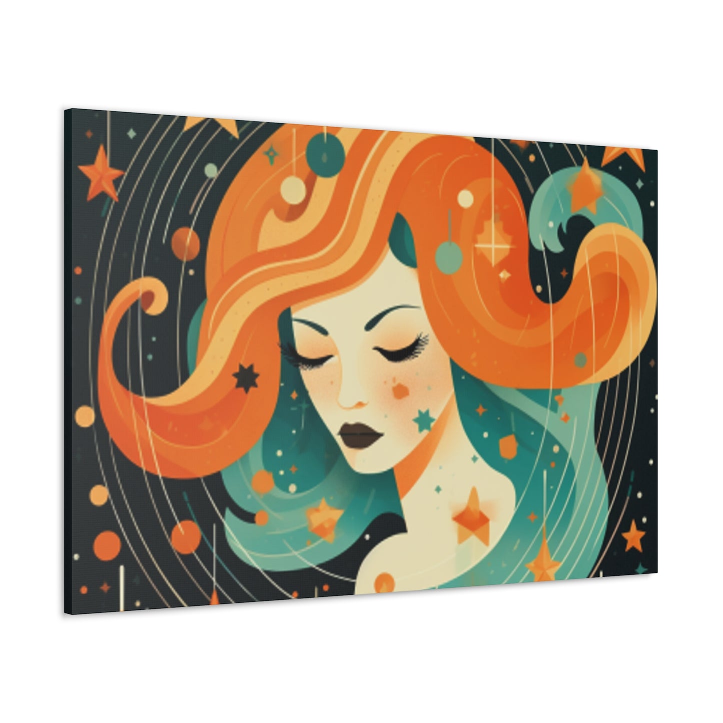 Lofi, Astrology, Dreaming Of Dreaming Aquarius - Large Wall Art