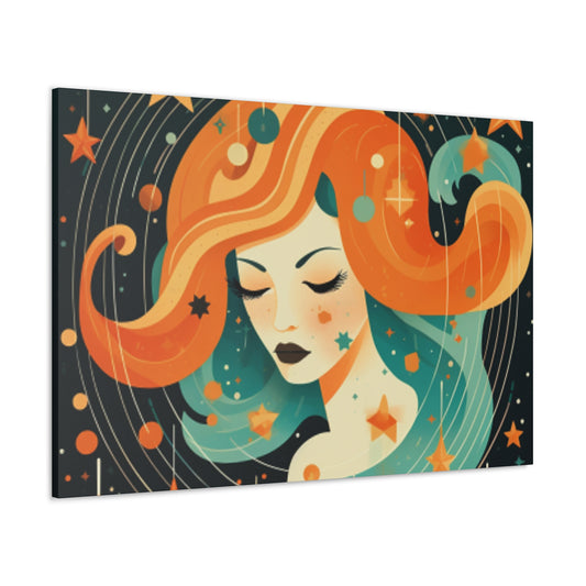Lofi, Astrology,  Dreaming Of  Dreaming Aquarius - Large Wall Art