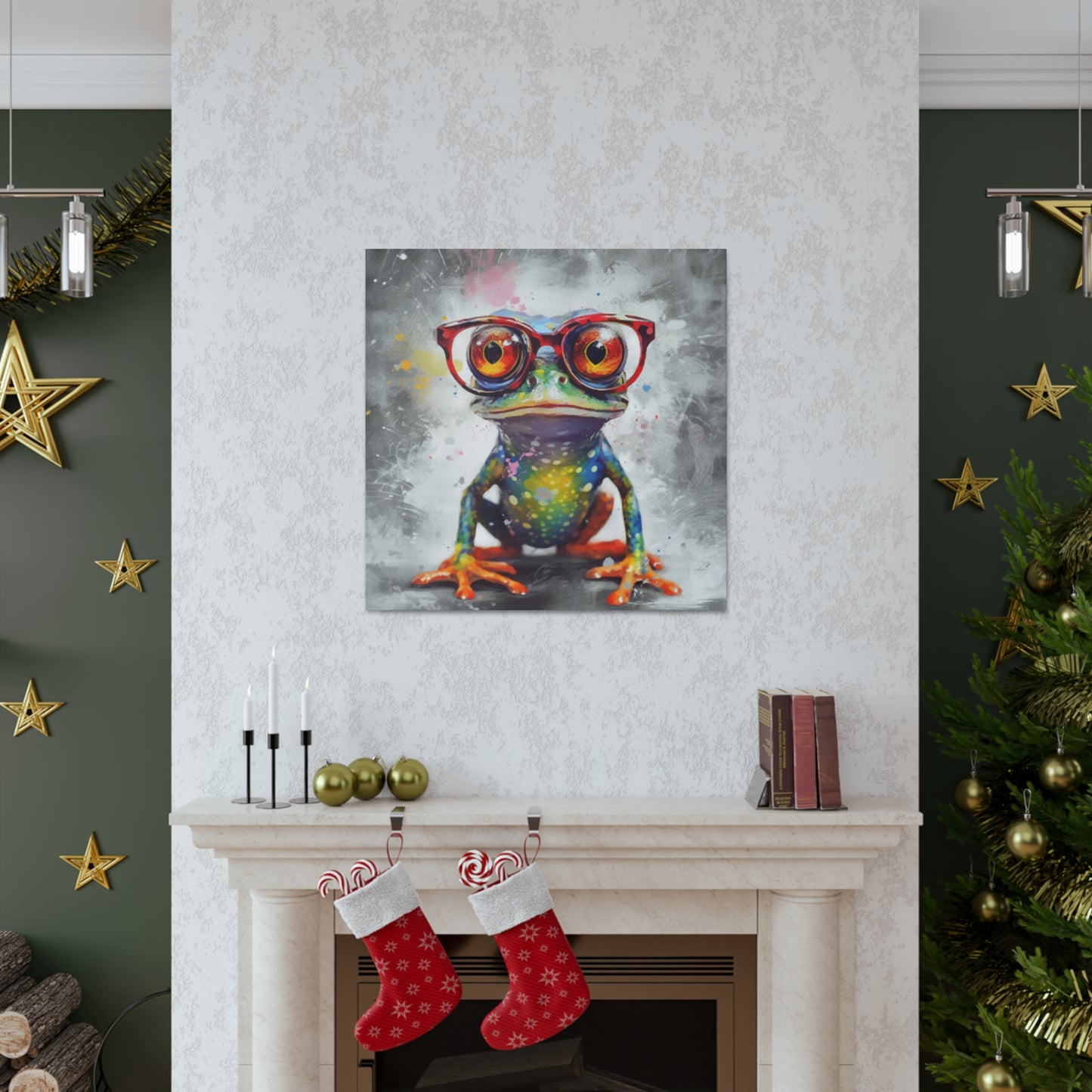 Little Frog In Big Red Glasses- Large Wall Art