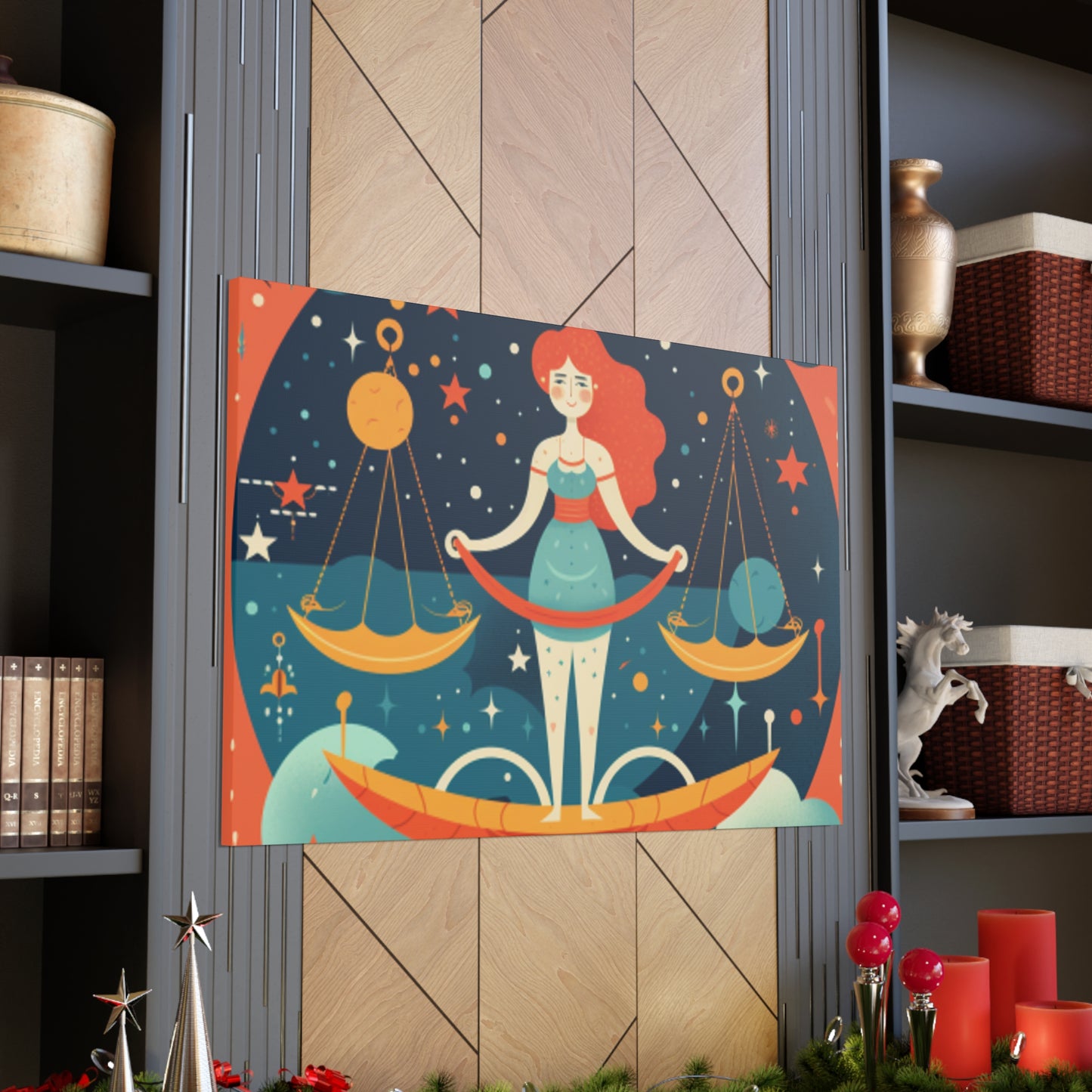 Cute Lofi Style Libra In The Stars - Large Wall Art