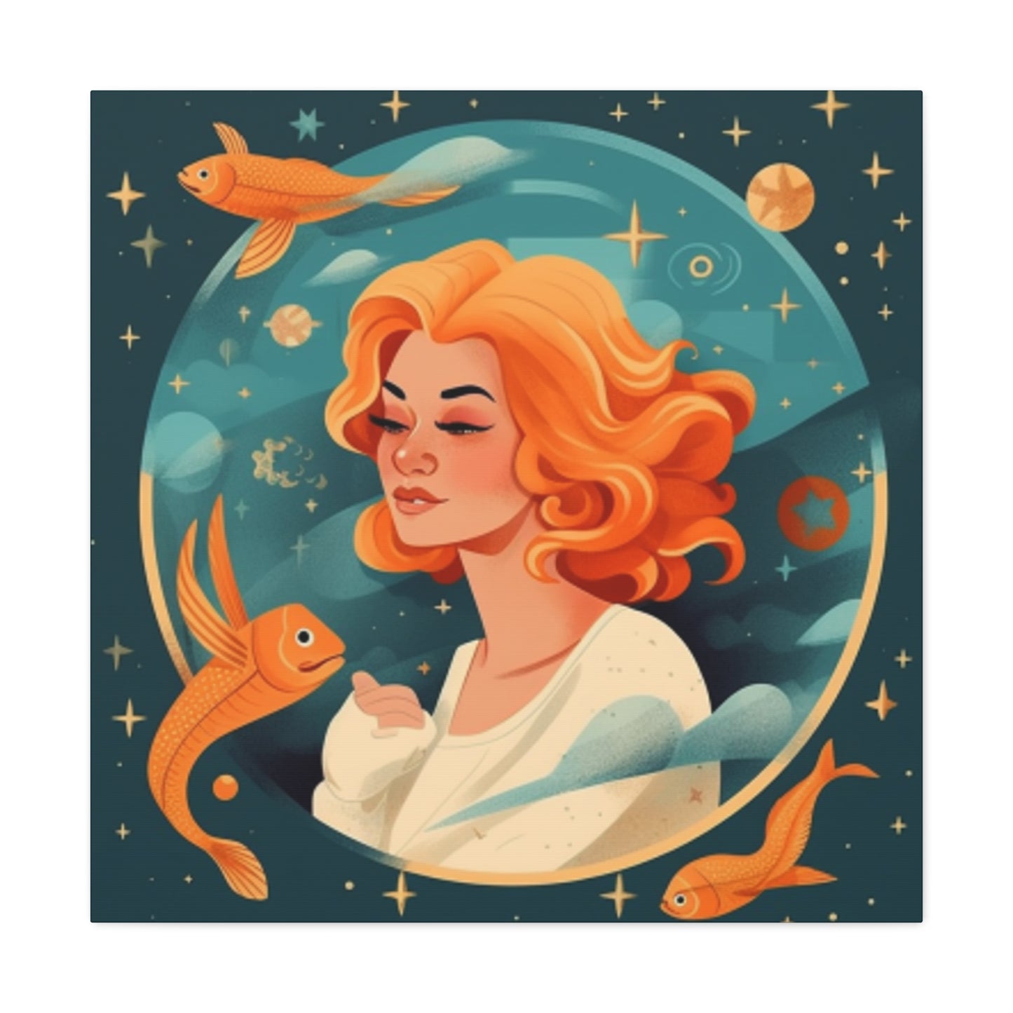 Lofi, Astrology, Dreaming Of Aquarius - Large Wall Art