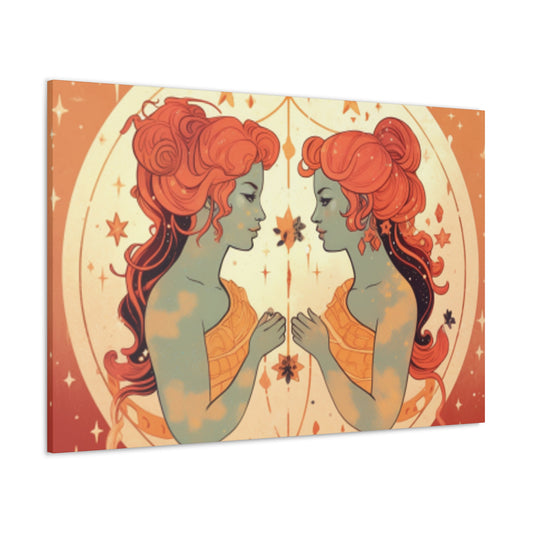 Lofi Astrology Gemini Babes Greek Goddess Style  - Large Wall Art