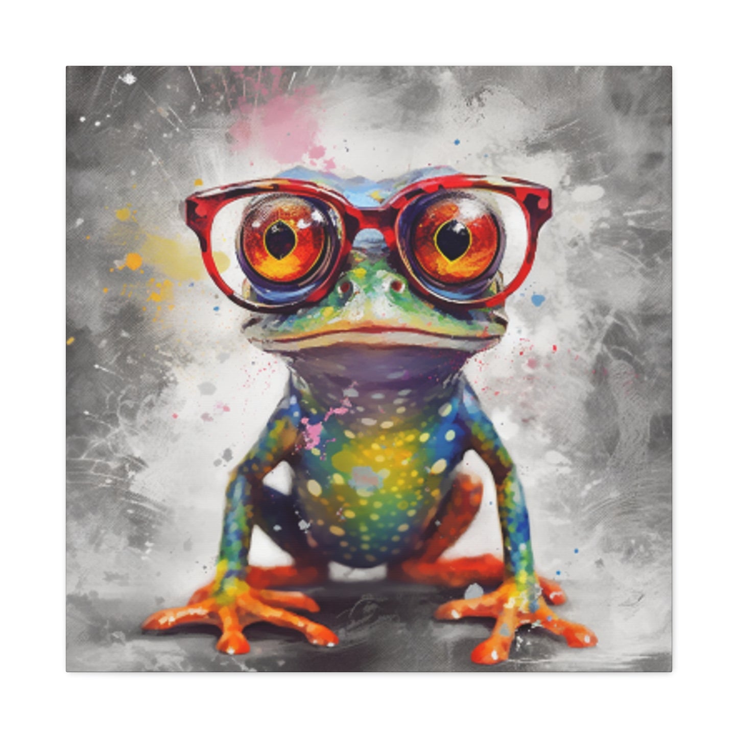Little Frog In Big Red Glasses- Large Wall Art