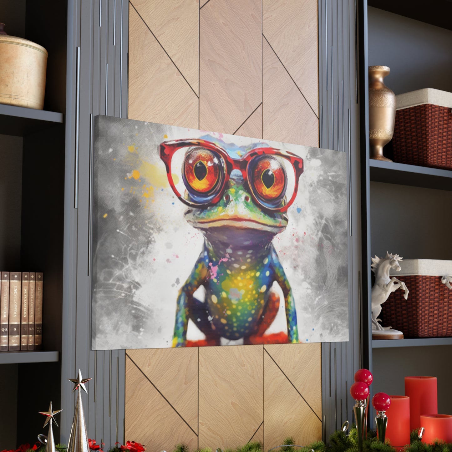 Little Frog In Big Red Glasses- Large Wall Art