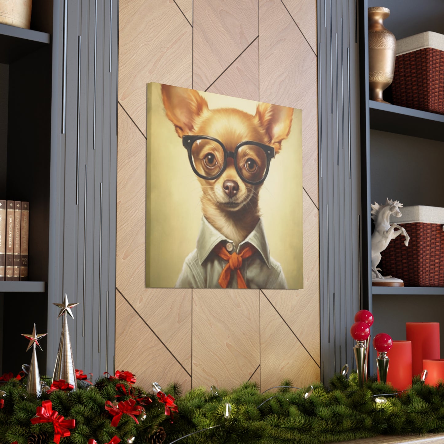 Chihuahua In Glasses With A Smirk - Large Wall Art