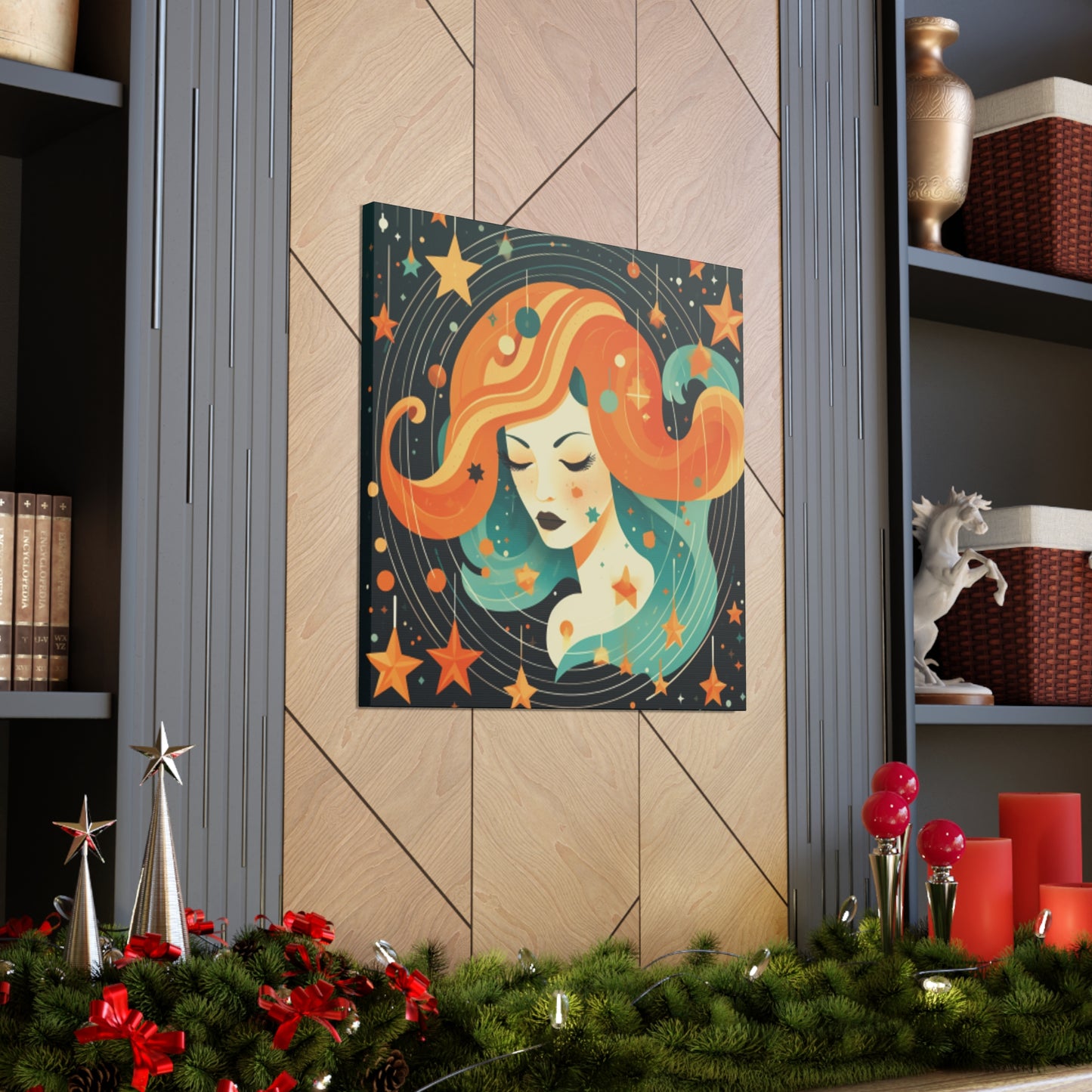 Lofi, Astrology, Dreaming Of Dreaming Aquarius - Large Wall Art