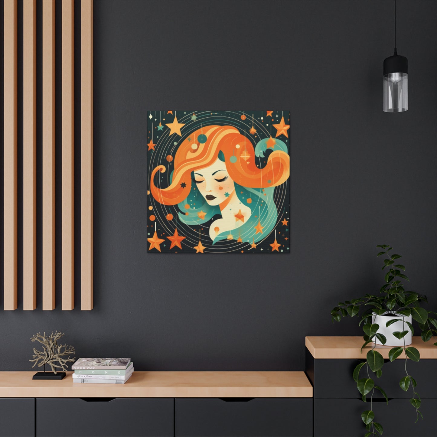 Lofi, Astrology, Dreaming Of Dreaming Aquarius - Large Wall Art