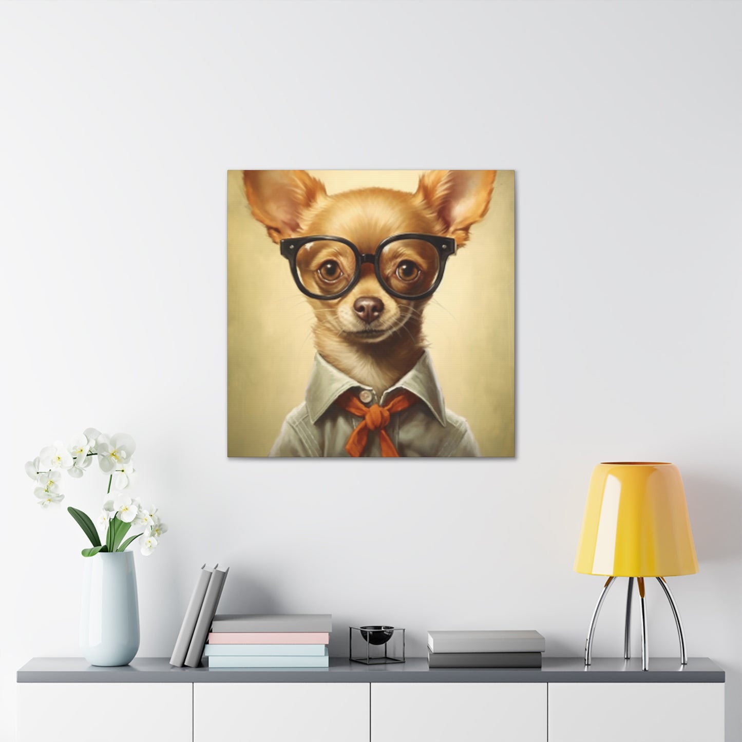 Chihuahua In Glasses With A Smirk - Large Wall Art