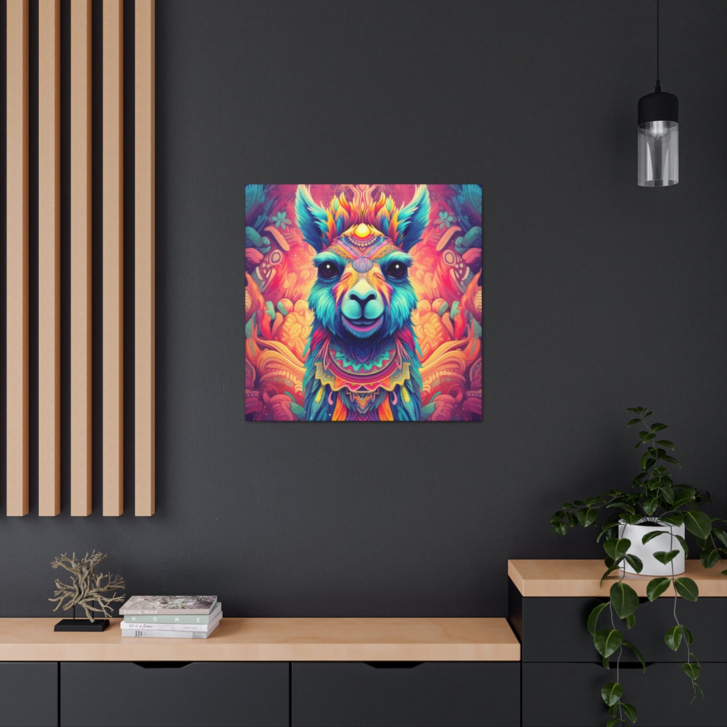 Colorful Llama With Beautiful Eyes- Large Wall Art
