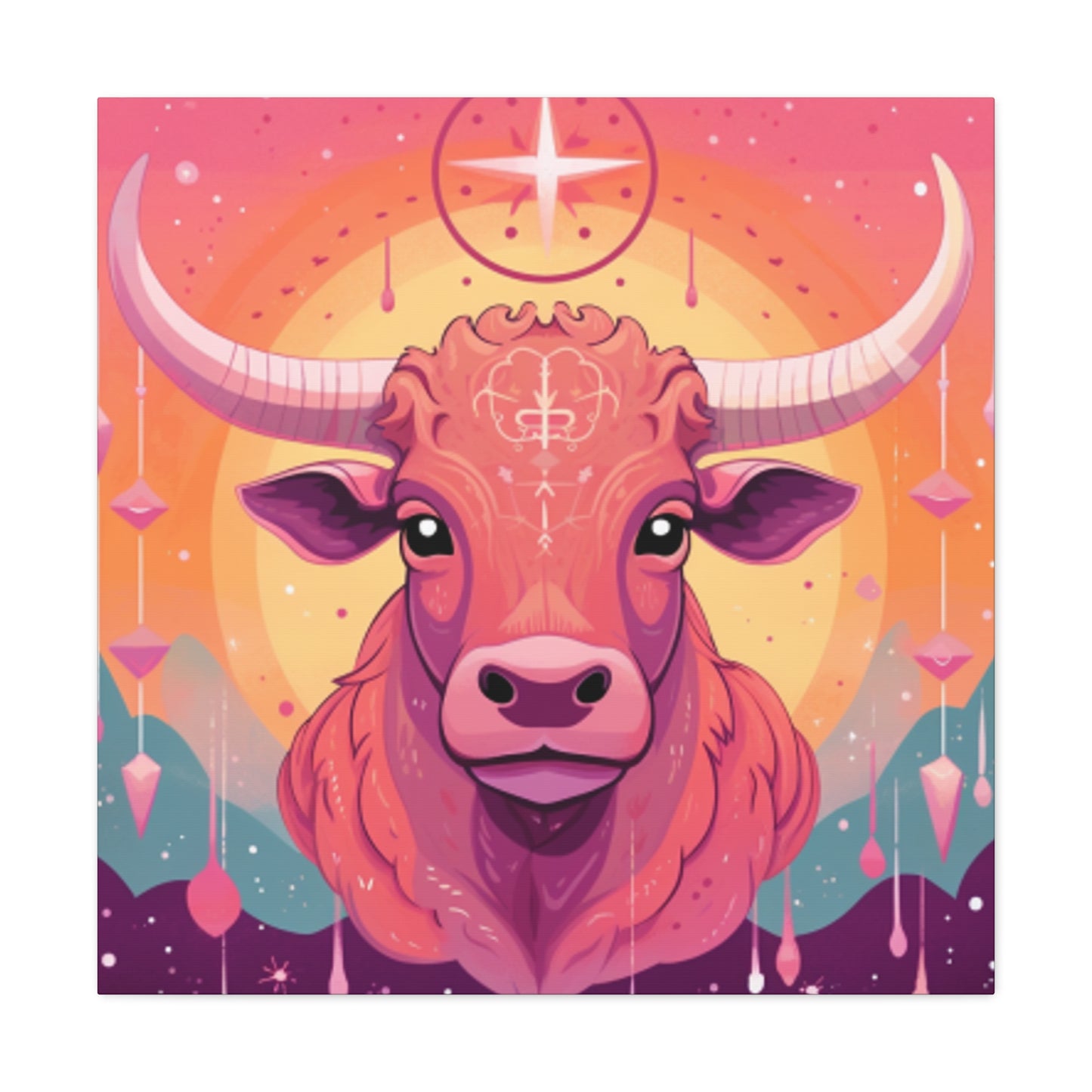 Happy Taurus Lofi Style- Large Wall Art