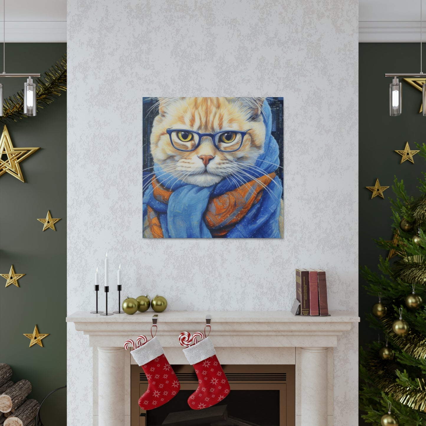 Kitty Bundled In A Scarf - Large Wall Art
