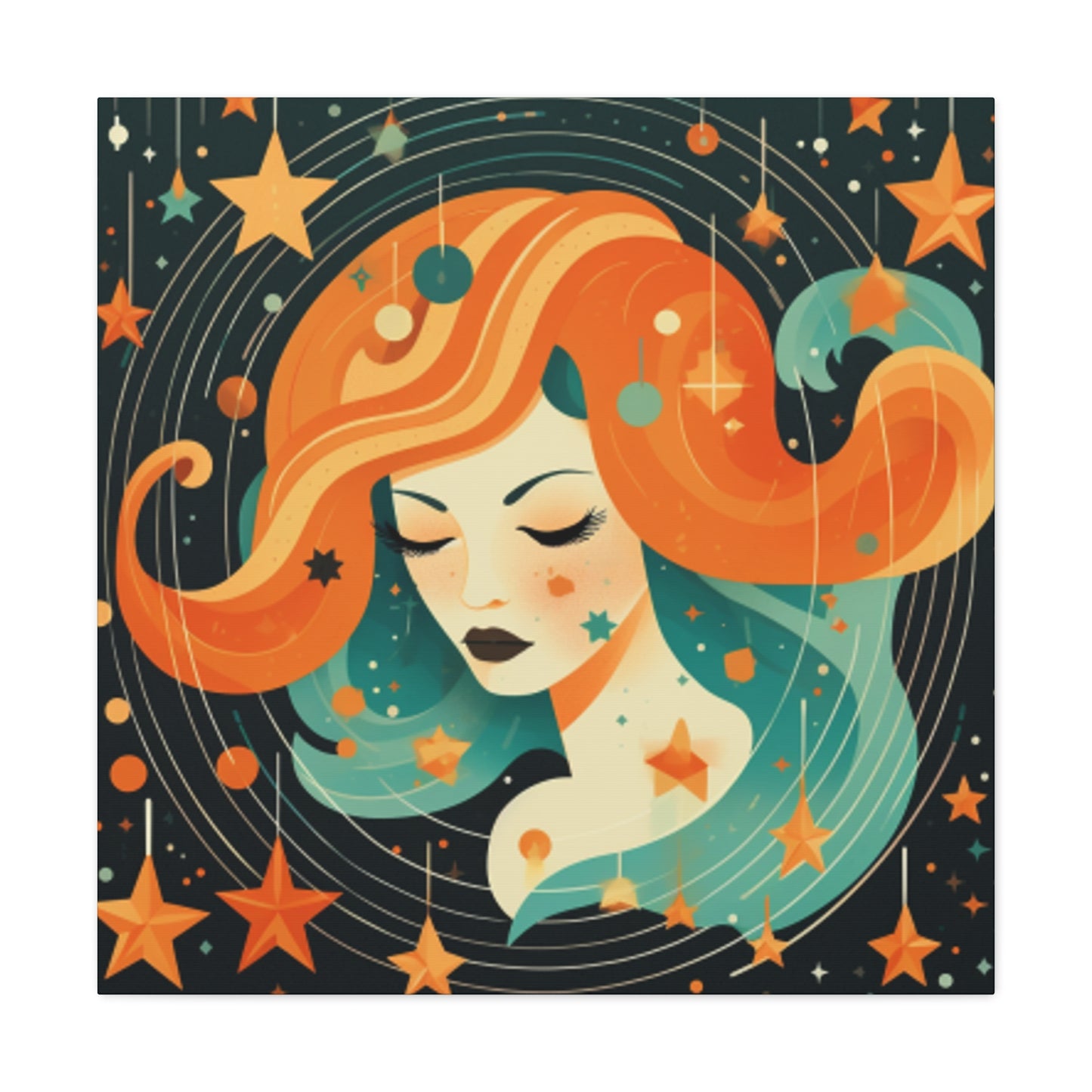 Lofi, Astrology, Dreaming Of Dreaming Aquarius - Large Wall Art