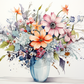 Soft Watercolor Flowers In A Vase