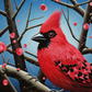 Artsy Red Cardinal