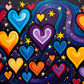 Fun Bold Hearts And Stars  Diamond Painting Kits