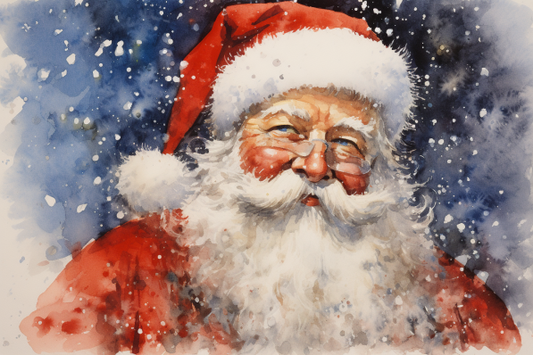 Snowy Watercolor Santa Clause  Diamond Painting Kits