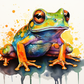 Bright Watercolor Frog