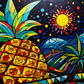 Colorful Starry Night Pineapple  Diamond Painting Kits