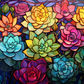 Colorful Stained Glass Succulents
