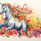 White Watercolor Unicorn