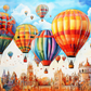 Hot Air Balloon Festival In Watercolor