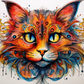 Artsy Watercolor Kitty Cat  Diamond Painting Kits