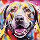 Happy Labrador Colorful Watercolor