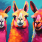 Coloful Artsy Mexican Llamas