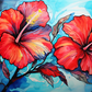 Watercolor Hibiscus Closeup