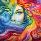 Watercolor Rainbow Color Girl