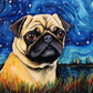 Starry Night Pug