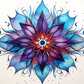 Watercolor Blue Purple Mandala