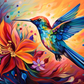 Glorious Colors And Hummingbird   Diamond Painting Kits