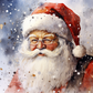 Watercolor Santa In The Snow  Diamond Painting Kits