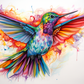 Pretty Rainbow Colors Hummingbird  Diamond Painting Kits