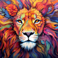 Amazingly Colorful Lion